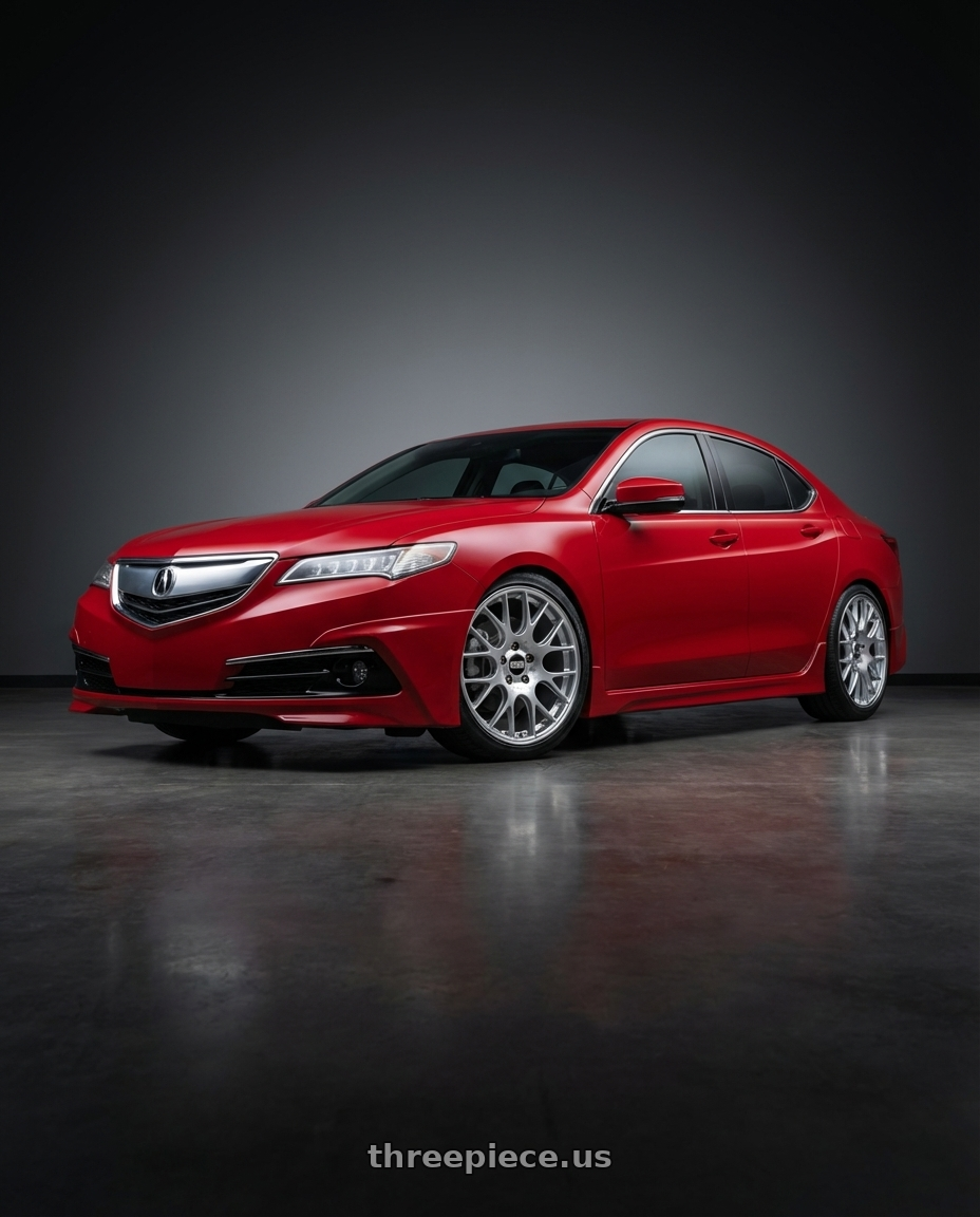 2017 Acura TLX Technology San Marino Red with BBS CH-R 5x120 20x9 +24 Brilliant Silver Polished Rim Protector wheels