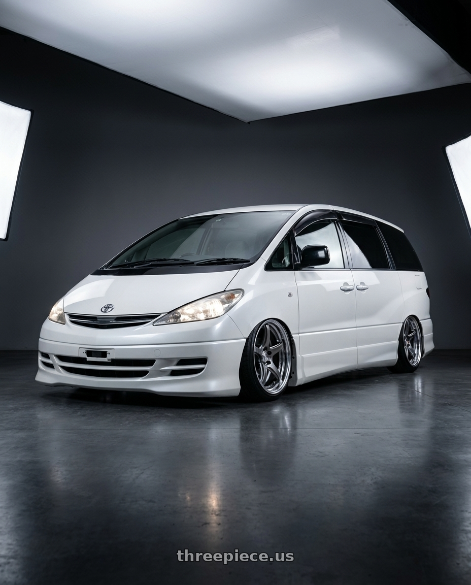 2000 estima acr30w with Work T5R 2P 5x114.3 19x8.0 +38 GT SILVER wheels