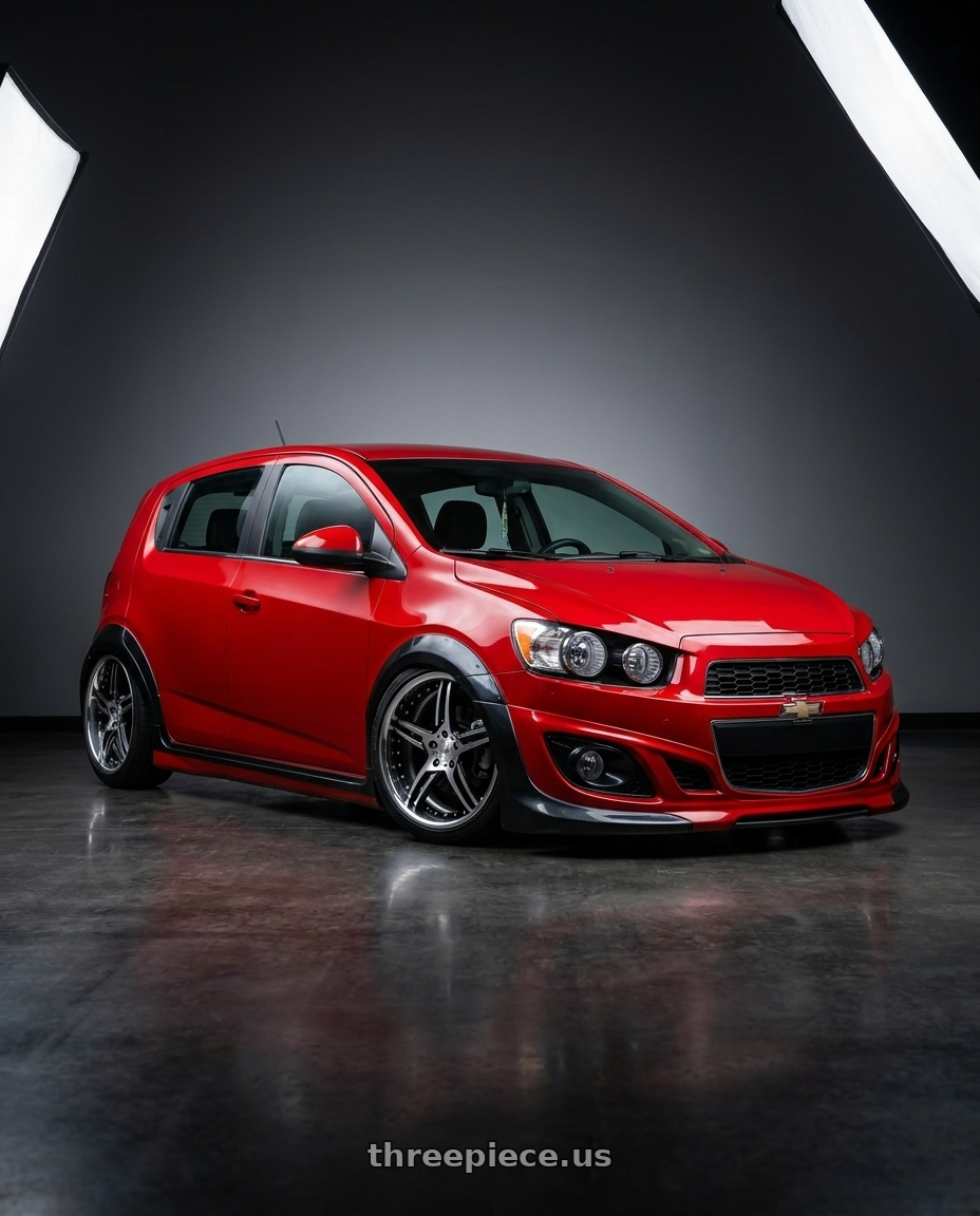 2014 chevy sonic hatch with DURANDAL DD5.2 BLACK POLISHED 5x100 18x9.5 +21MM wheels