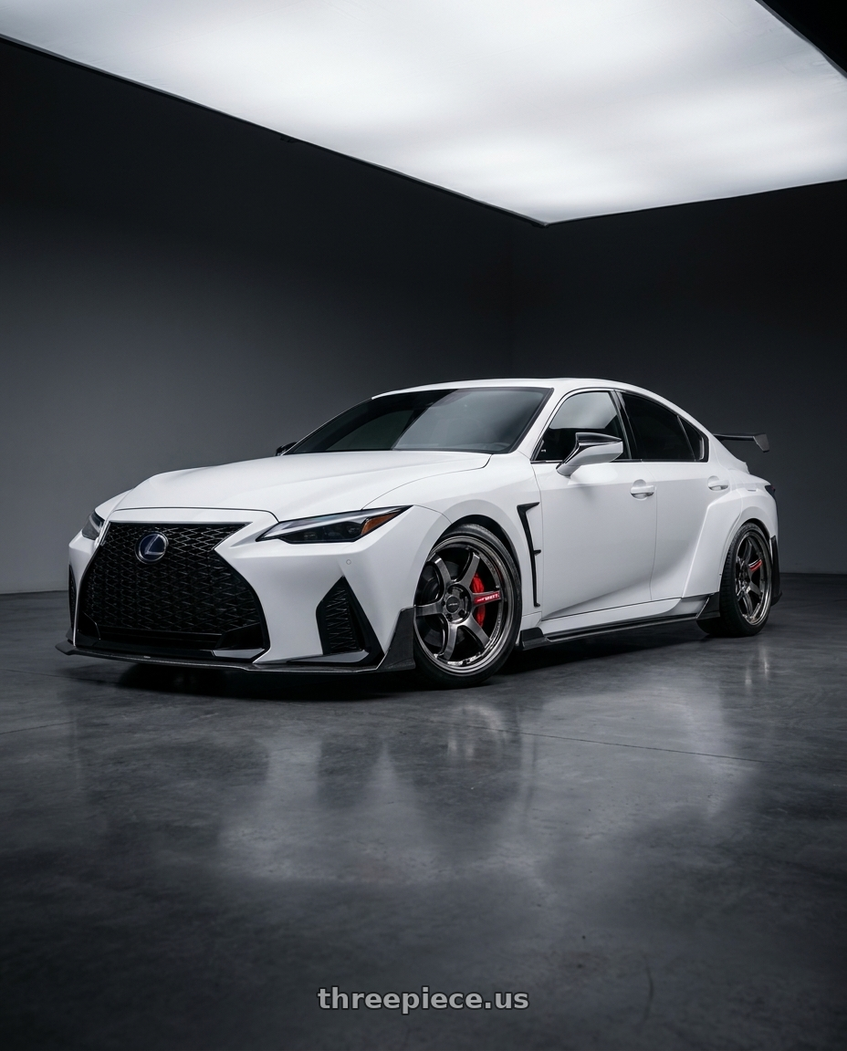 2022 Lexus is 350 f sport with Work Emotion Zr10 5x114.3 19x8.5 +38 Glim Black Diamond Rim cut wheels