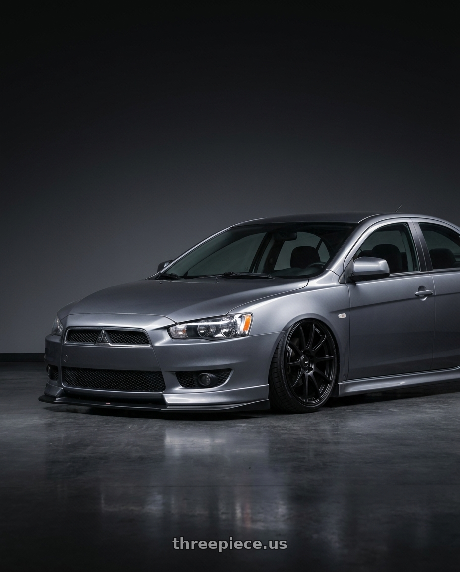 2014 Mitsubishi Lancer Ralliart with Ssr Gtv02 5x114.3 18x8.5+40  FLAT BLACK wheels