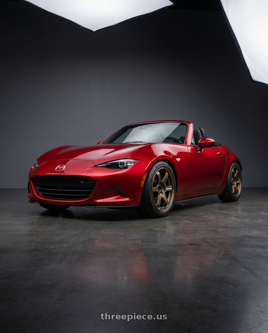 2024 mazda mx5 with Volk Racing TE37 Saga S-Plus 4x100 17x7.5+38 Bronze wheels