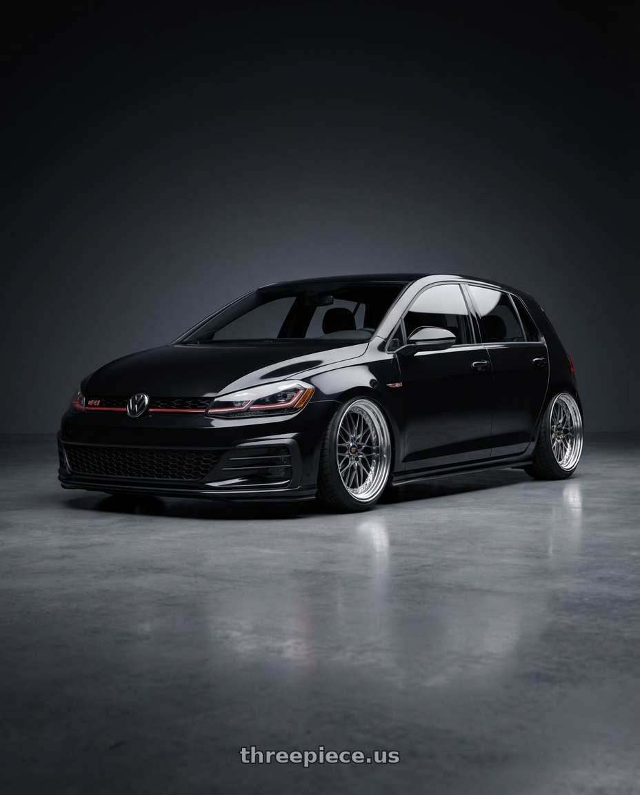 2021 Volkswagen Gti S Black with Work Vs-Xv 5x100 18x8.5+40 O Disk Brilliant Silver Black wheels