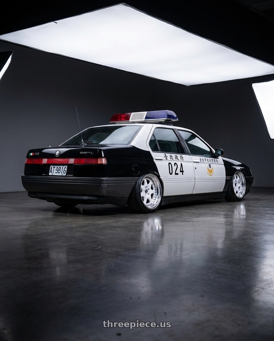 1991 Alfa Romeo 168 臺北市政府警察局 with Heritage Wheel KOKORO wheels rear three quarter view slight stretch tires