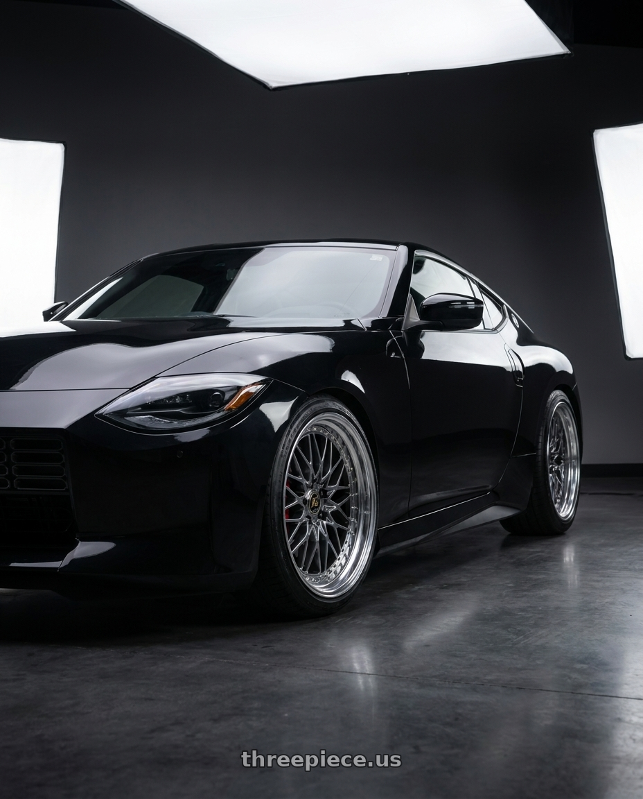 2025 Nissan Z with Work Vs-Xv 5x114.3 18x9+33 R Disk Brilliant Silver Black wheels