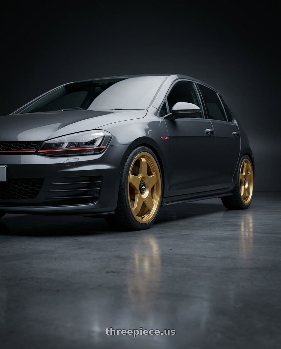 2015 Volkswagen Golf gti Carbon with fifteen52 CHICANE 5x112 / 5x120 18x8.5 +35 GOLD (GLOSS GOLD) wheels