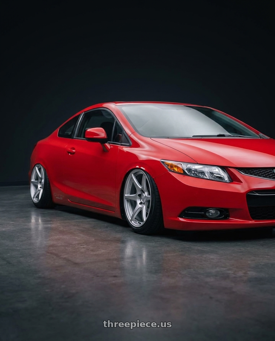 2011 Honda Civic Si with Kansei K11S Tandem 5x114.3 18x9 12 Hyper Silver wheels