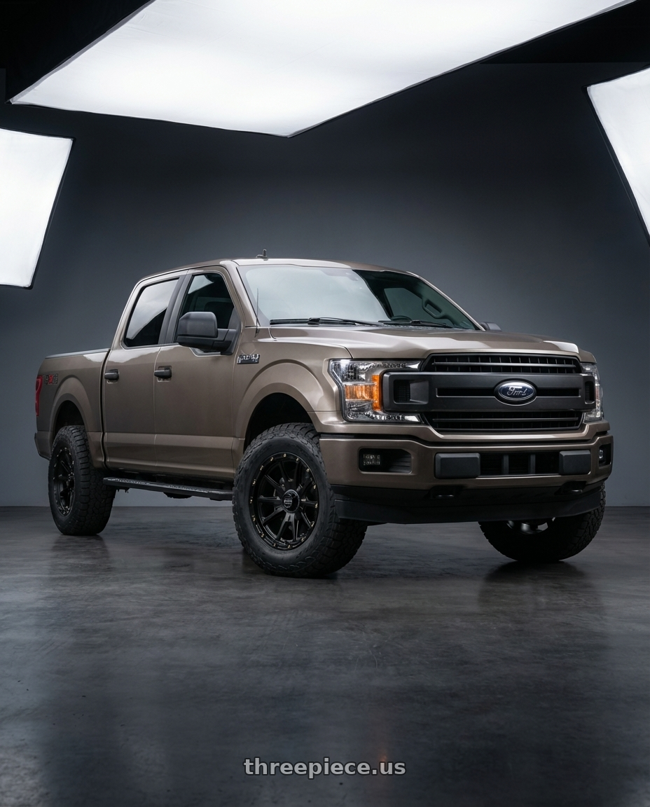 2019 Ford F-150 with KMC KM100 SYNC 6X135/6X139.7 20X9 +0 SATIN BLACK wheels