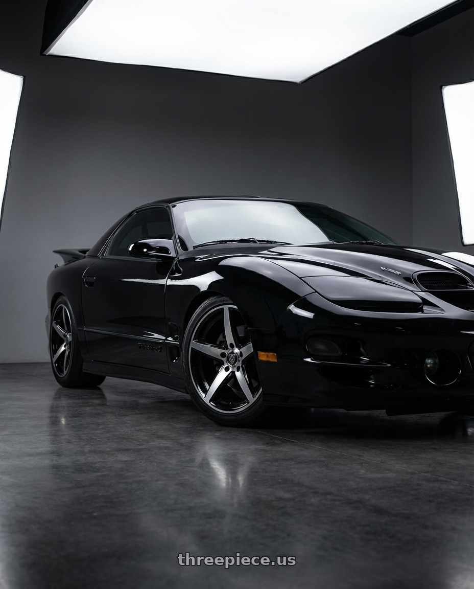 1997 Pontiac Firebird WS6 with WHITE DIAMOND W244 5x100/5x114.3 18x8+35 BLACK / MACHINED wheels