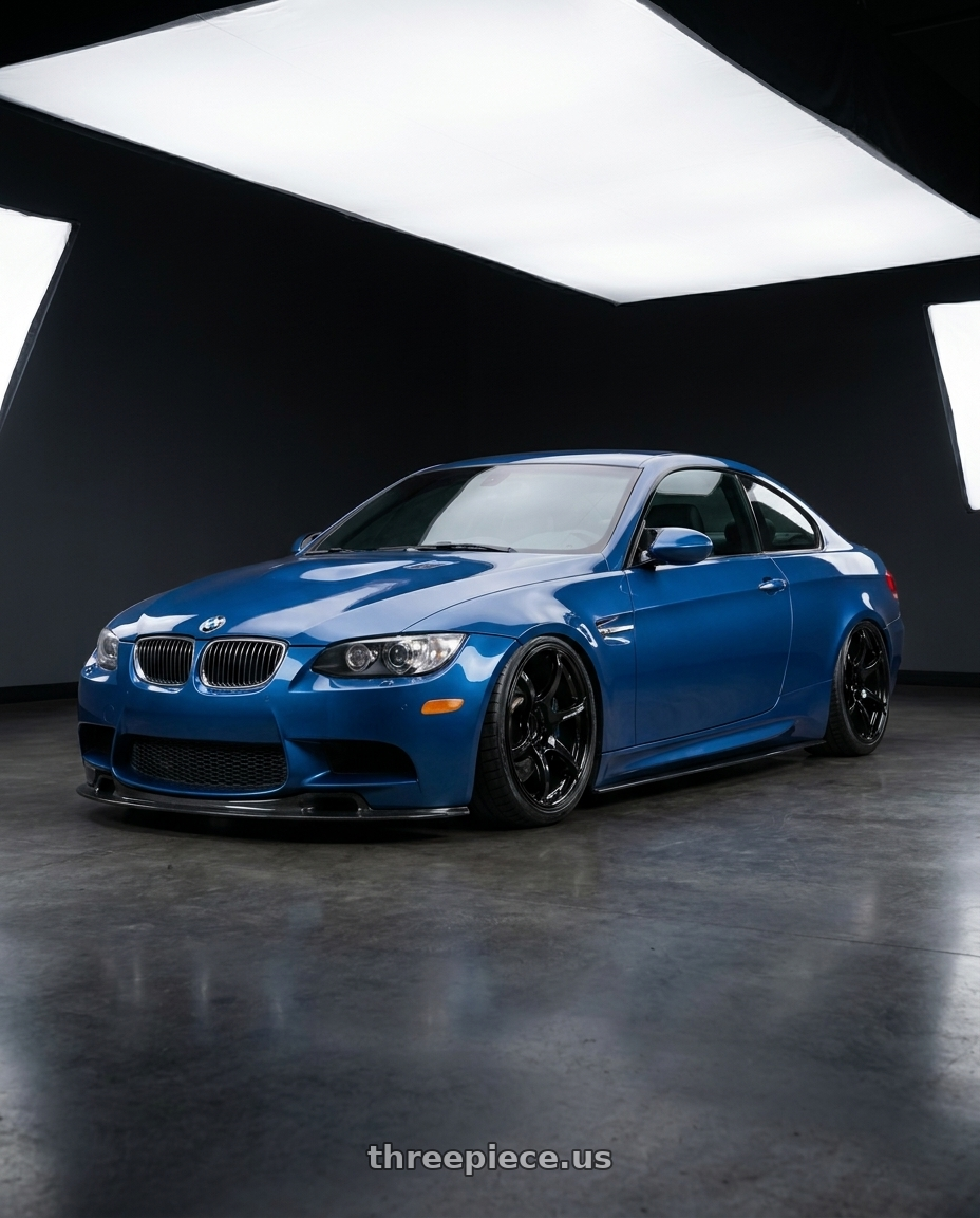 2008 Bmw m3 with Advan RGIII 5x112 19x8.5+45 Gloss Black wheels