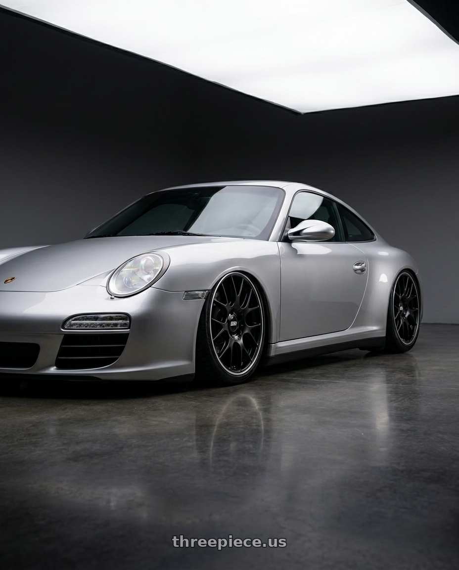2011 Porsche 911 with BBS CH-R 5x130 19x11 +56 Satin Black Polished Rim Protector wheels