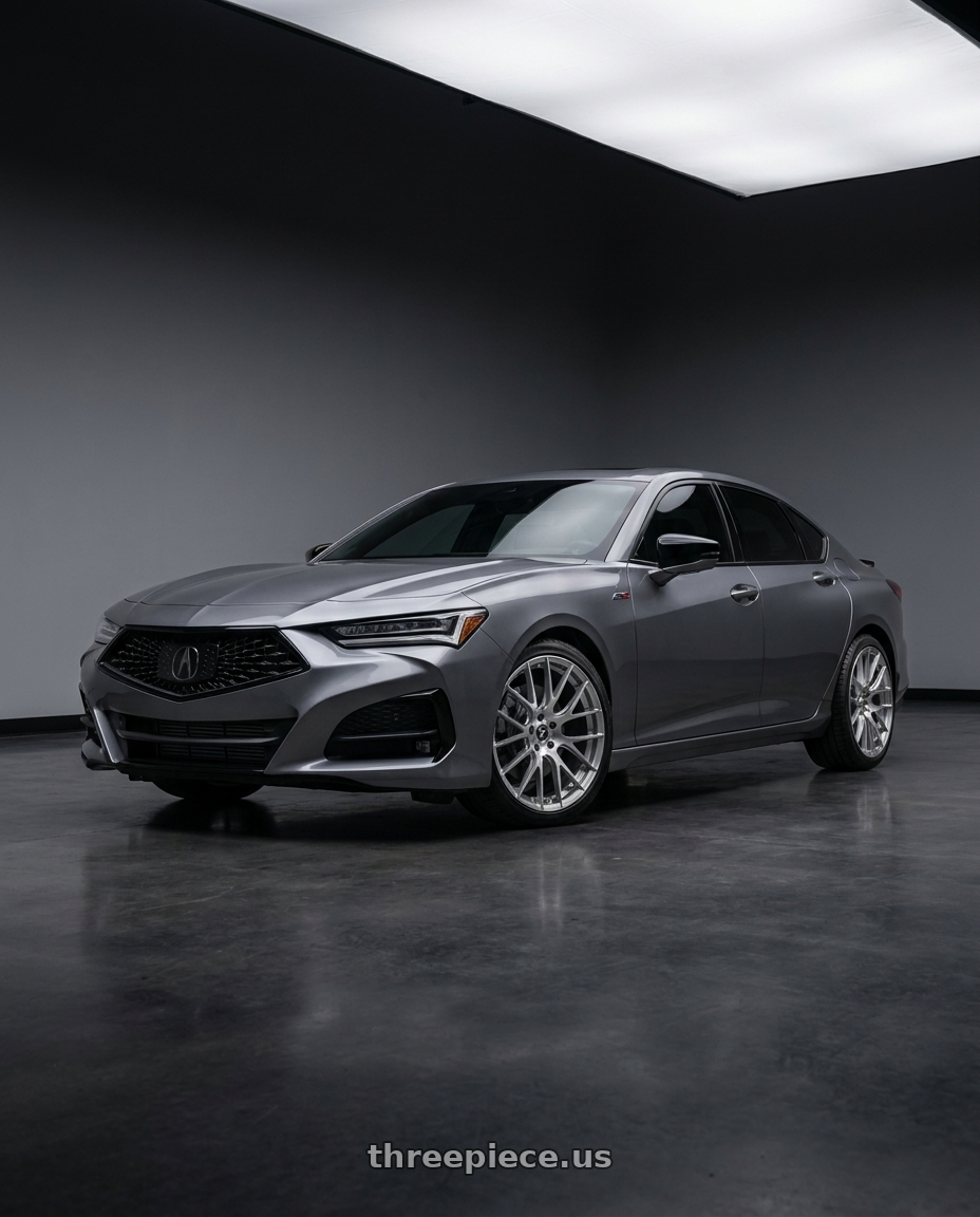 2025 Acura TLX ASPEC Space with Fittipaldi 360BS 5X120 19x9.5 +38 Brushed Silver wheels
