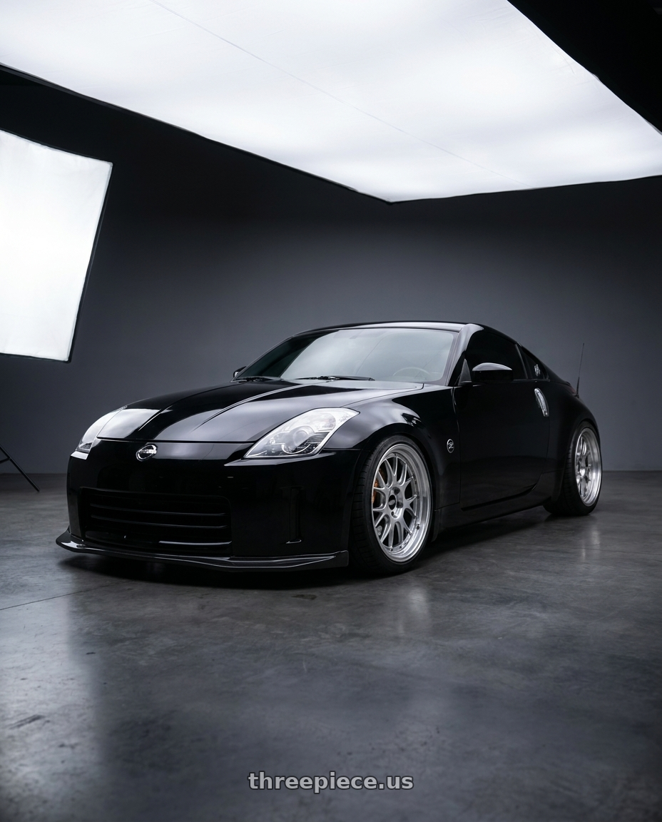 2006 Nissan 350Z super black with BBS LM-R 5x114.3 19x9.5+25 Diamond Silver wheels