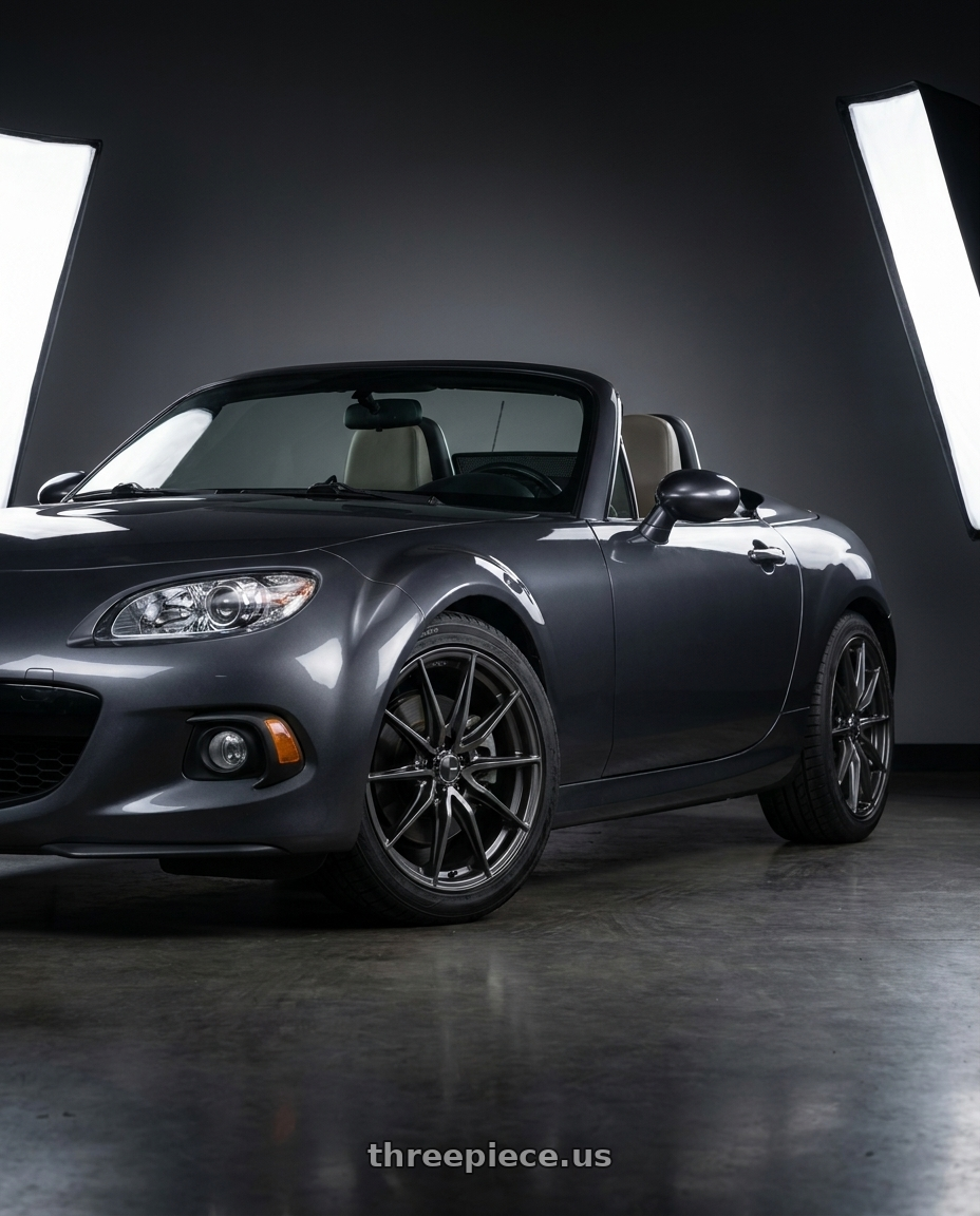 2014 Mazda Miata with Enkei DRACO 5x114.3 17x7.5+38 Anthracite wheels