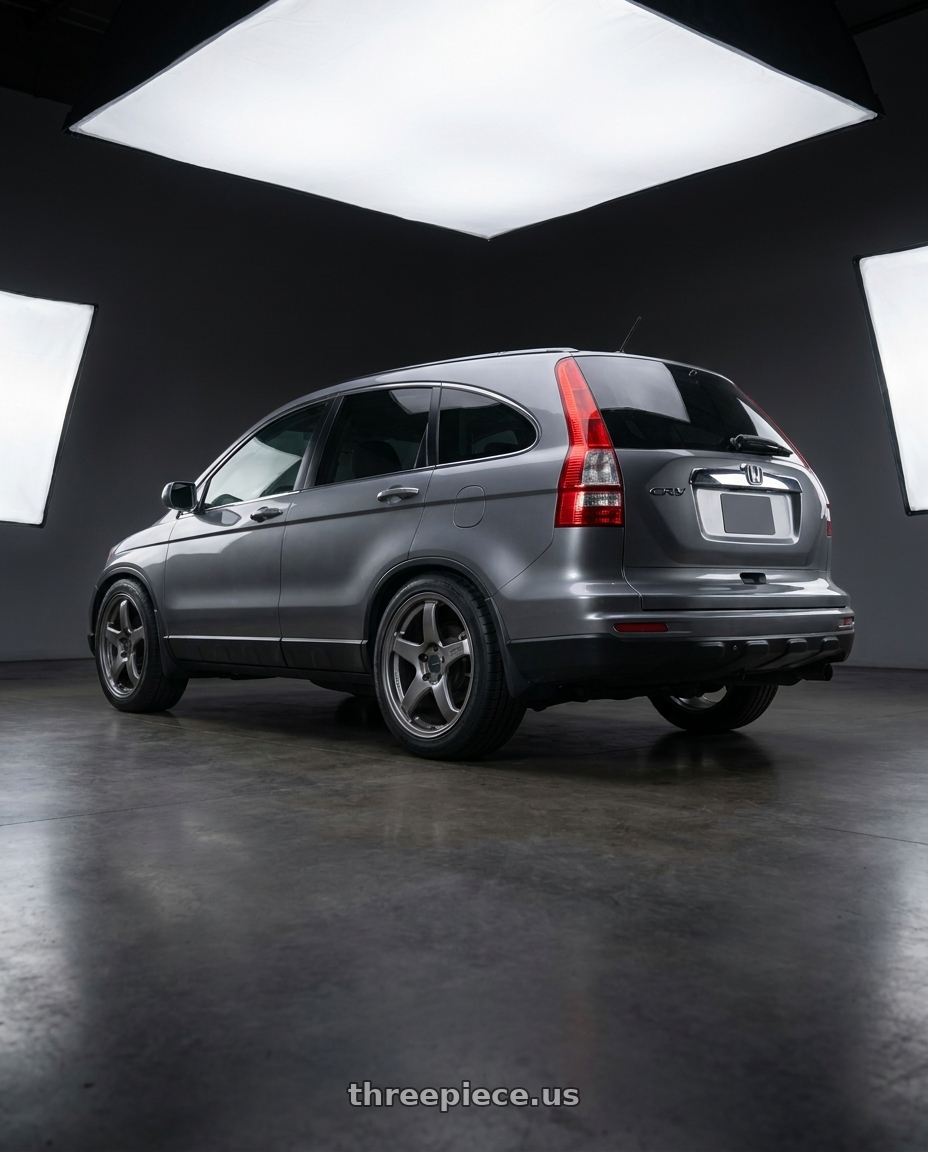 2010 Honda CRV Gen3 c.ruizhang with Enkei PF05 4x100 17x7+45 Dark Silver wheels rear three quarter view square tires