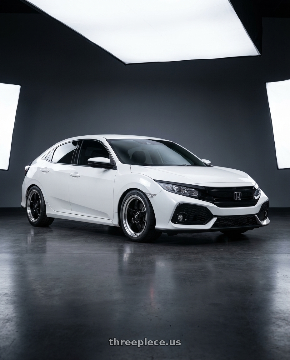 2024 Honda Civic with Forgestar D5 Drag 5x114.3 18x10 +22 Gloss Black Machined wheels