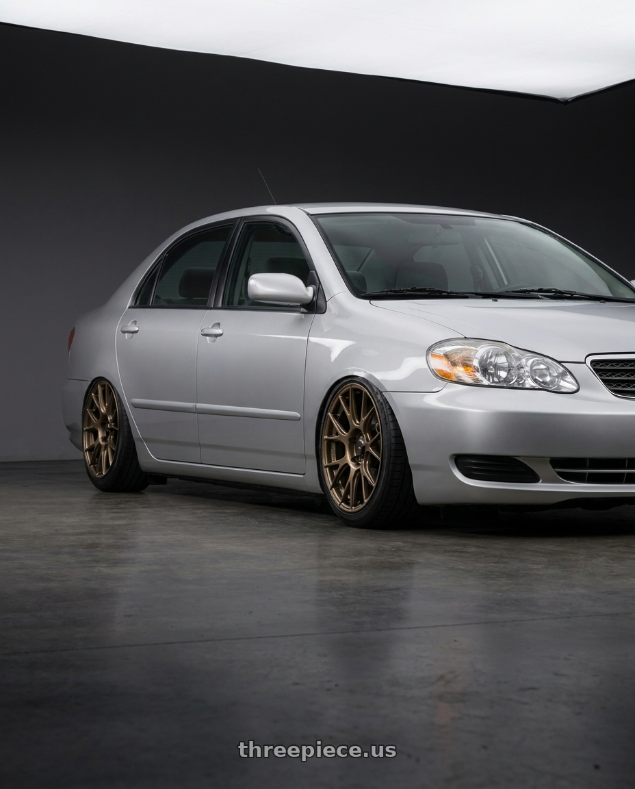 2006 Toyota corolla altis with Konig Ampliform 4x100 17x8+45 Gloss Bronze wheels