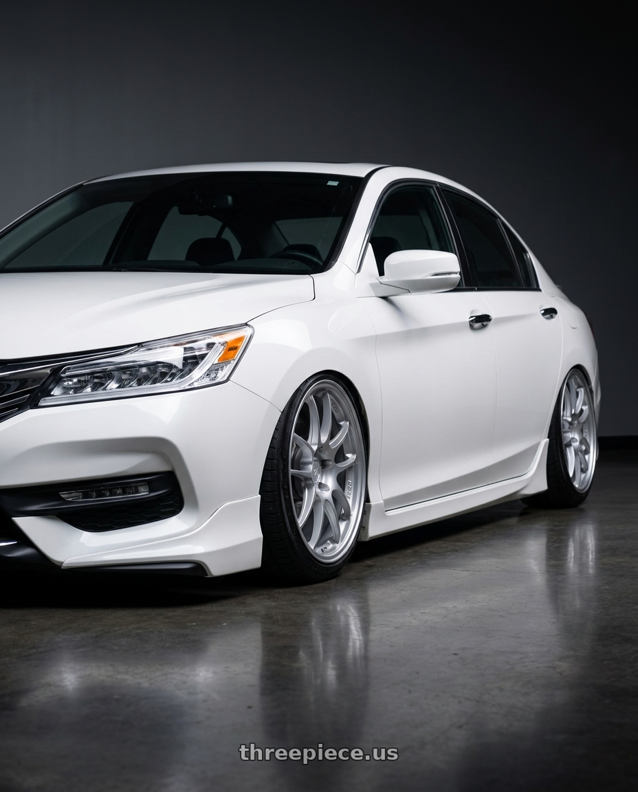 2016 Honda accord with Enkei PF01 5x114.3 18x9.5+35 Silver wheels
