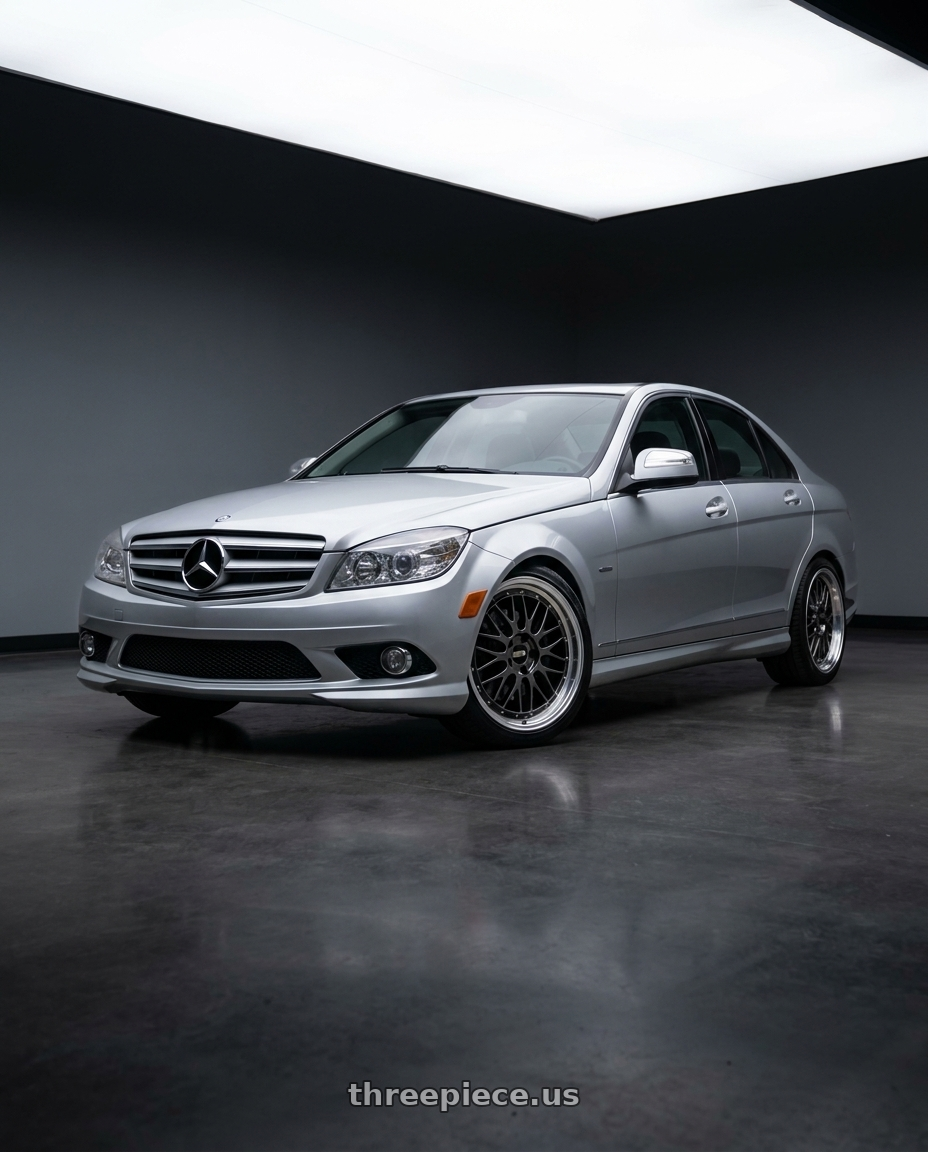 2009 mercedes benz c300 sport with BBS LM 5x112 18x8 +45 Diamond Black Center / Diamond Cut Lip wheels