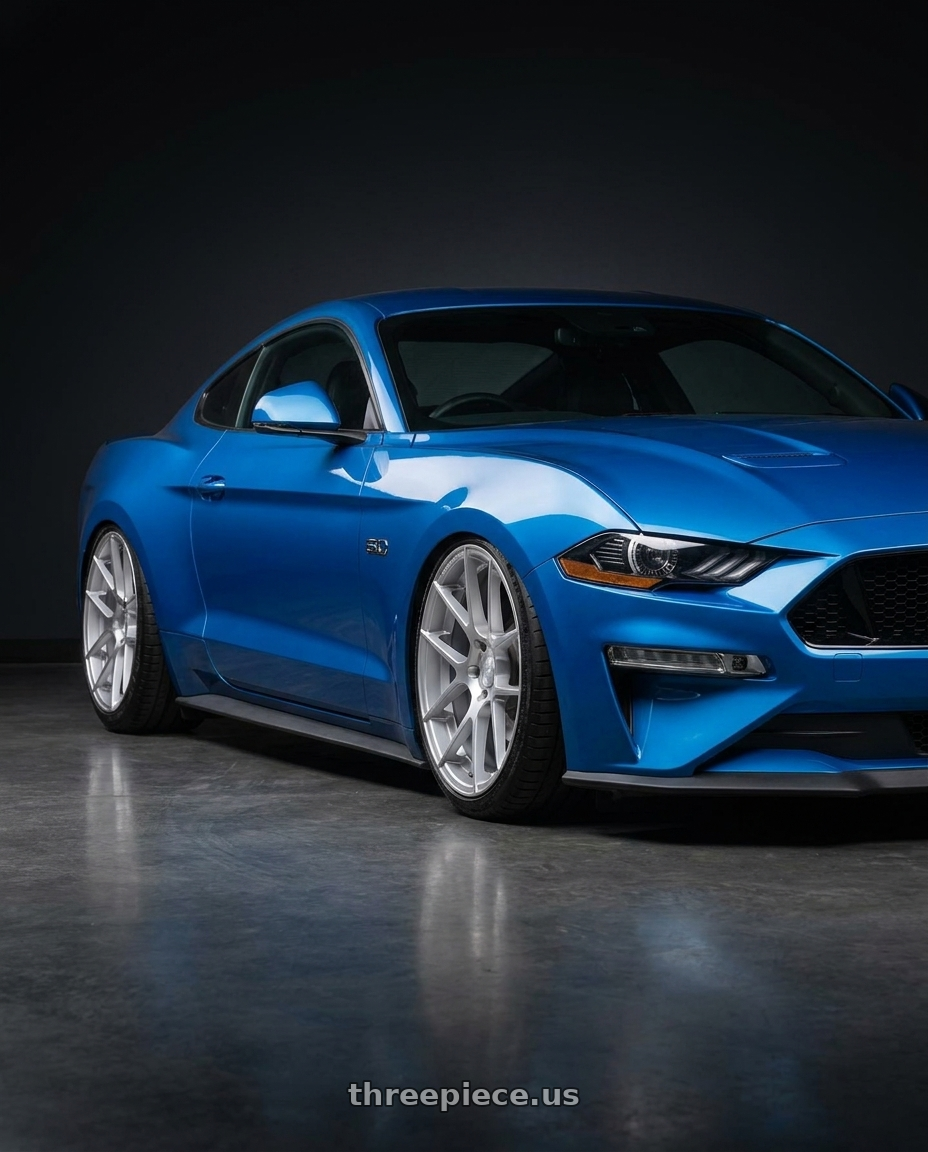2022 Ford Mustang GT with Avant Garde Wheels M510 5X114.3 20x8.5 +20 Satin Silver wheels