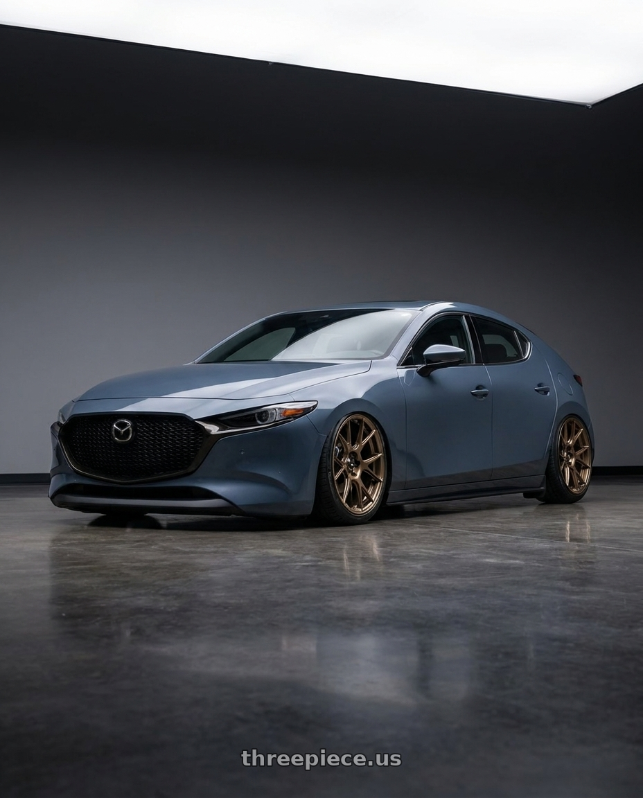 2023 Mazda Mazda3 Turbo with Konig Ampliform 5x114.3 18x9.5+35 Gloss Bronze wheels