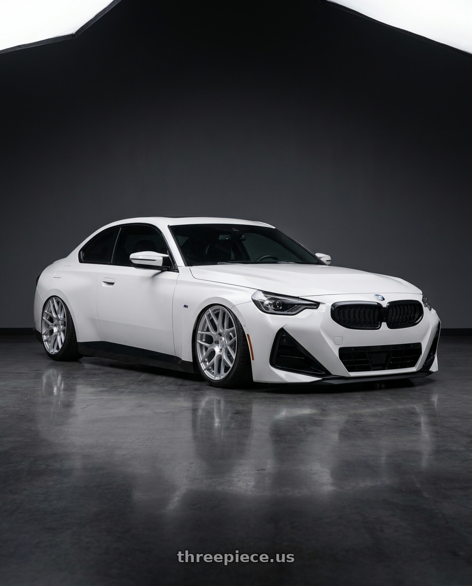 2024 BMW 2 Series G42 with Aodhan AFF2 5x112 19x8.5+35 Gloss Silver Machined Face wheels