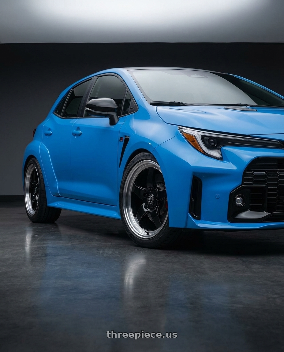 2024 Toyota GR Corolla with Forgestar D5 Drag 5x114.3 18x10 +22 Gloss Black Machined wheels