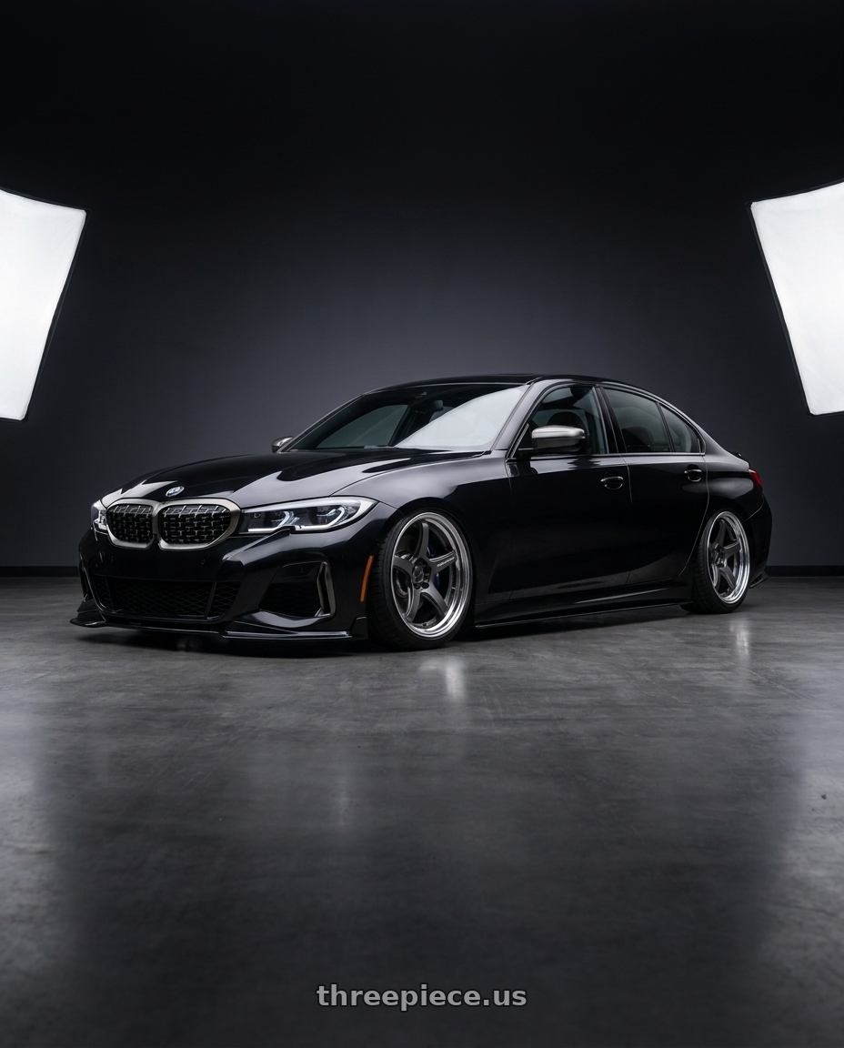 2020 BMW M340i with Work T5R 2P 5x112 19x10.0 +22 Matte Gunmetal wheels