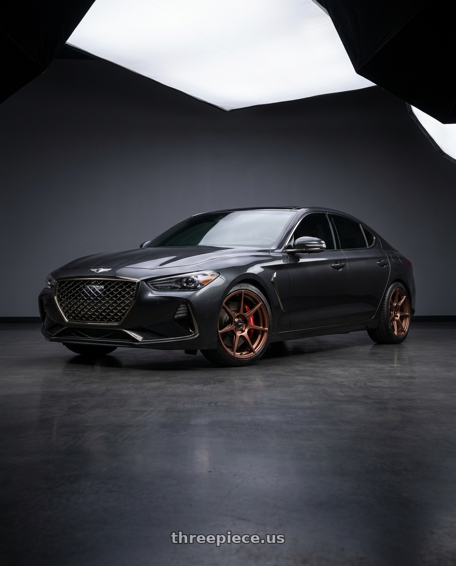 2019 Genesis G70 with Enkei TFR 5x112 19x8.5+35 Copper wheels