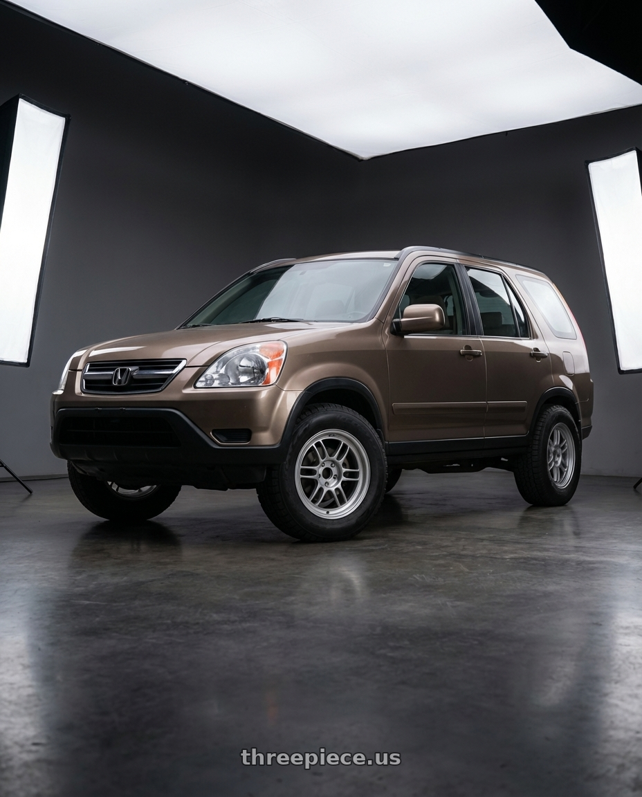 2002 Honda CRV, LX, mojave brown metallic with Enkei RPF1 5x114.3 16x8+38  Silver wheels