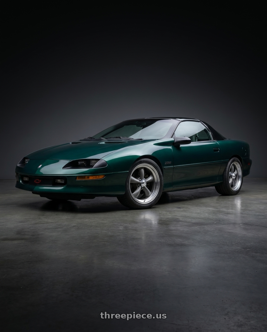 1995 Chevrolet Camaro z28 with American Racing Vintage VN215 CLASSIC TORQ THRUST II 5X127 17X9.5 +8 MAG GRAY W/ MACHINED LIP wheels