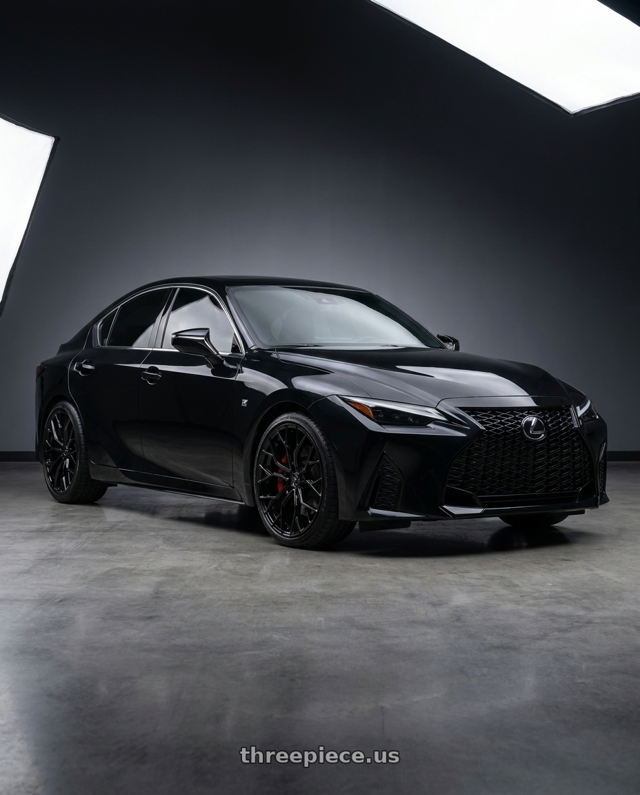 2022 Lexus is 350 awd with DOLCE PERFORMANCE ARIA 5x114.3 19x8.5 +35 Gloss Black wheels