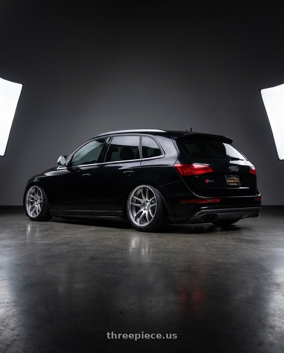 2015 Audi SQ5 Technik with Work Cr 2P 5x112 20x10.0 +18 GT Silver wheels rear three quarter view meaty tires