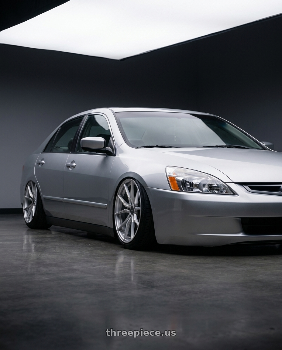 2005 Honda Accord with Advanti Racing 80S Hybris 5X112 19x8.5 +35 Silver with Machined Face wheels