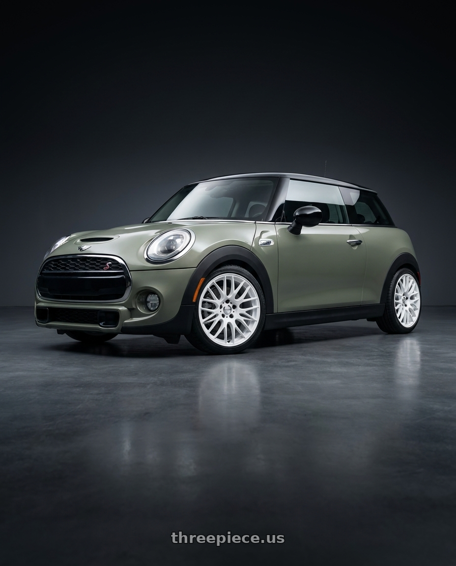 2019 mini cooper S with Work Emotion m8r 5x112 17x8 +45 White wheels