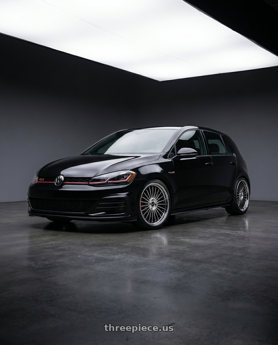2021 Volkswagen GTI with Work Emitz Black Polish 5x112 19x7.5 +45 wheels
