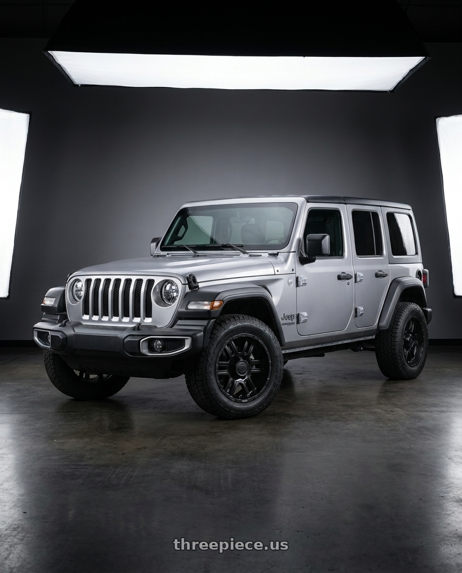 2021 Jeep Wrangler Sport with Ion Type 179 5x127 17x8+10 Matte Black wheels