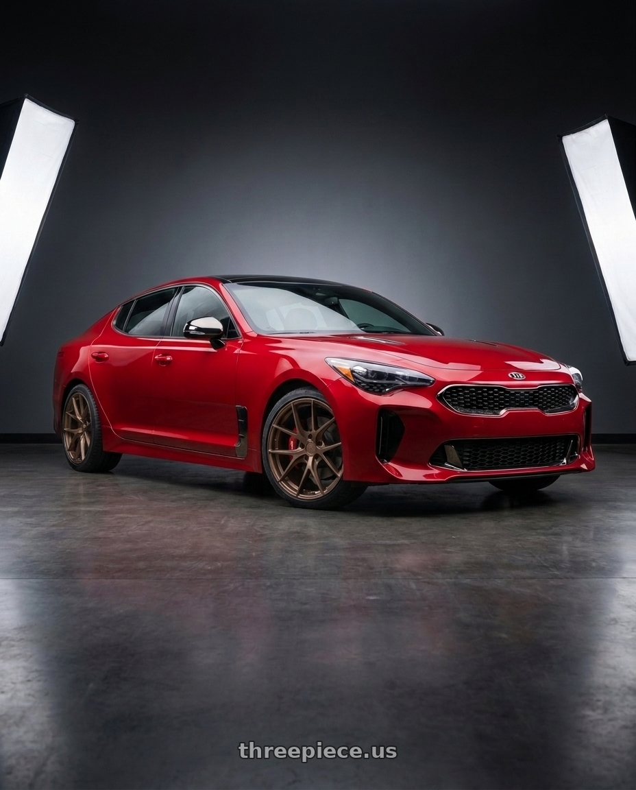 2018 Kia Stinger GT2 AWD with Aodhan AFF7 5x114.3 19x9.5+35 Matte Bronze wheels