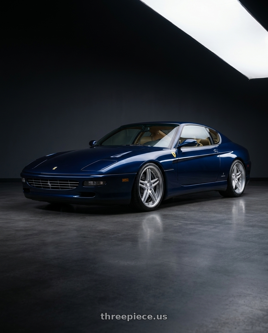 1999 Ferrari 456 with Work Gnosis Gr205 5x108 19x10+22 O Disk Matte Silver wheels