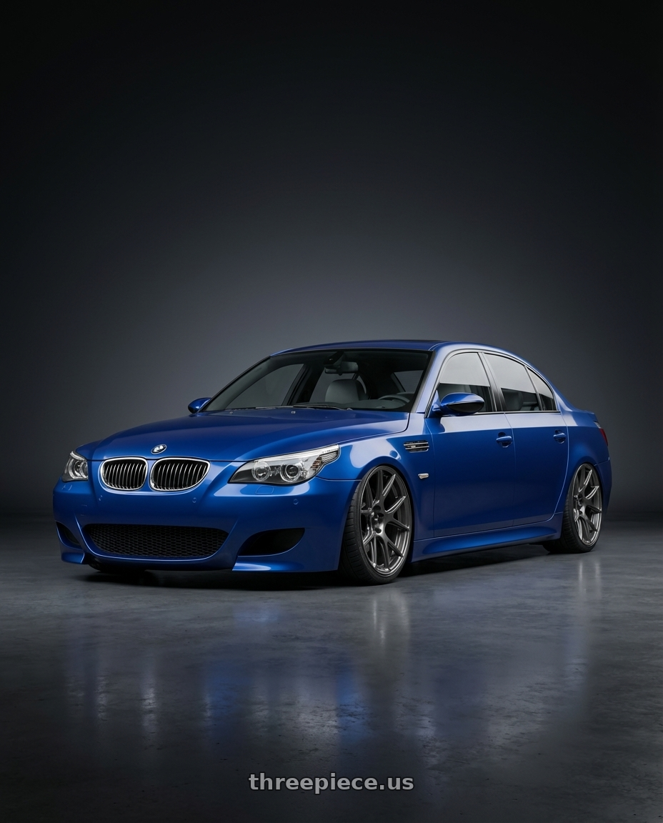 2010 BMW M5 E60 with Konig Ampliform 5x120 20x8.5+45 Dark Metallic Graphite wheels