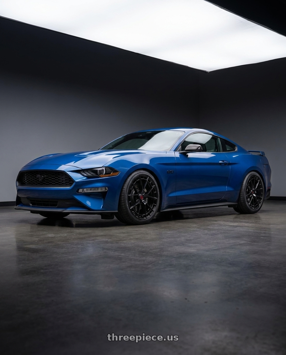 2022 Ford Mustang GT with TIS Motorsports 504B 5X112 17x7.5 +35 Gloss Black wheels