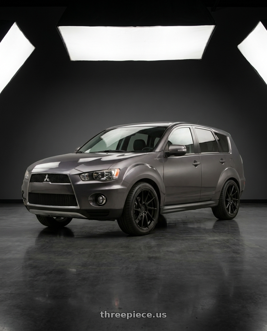 2011 Mitsubishi Outlander with Aodhan AH09 5x114.3 18x9.5 +35 Gloss Silver Machined Face wheels
