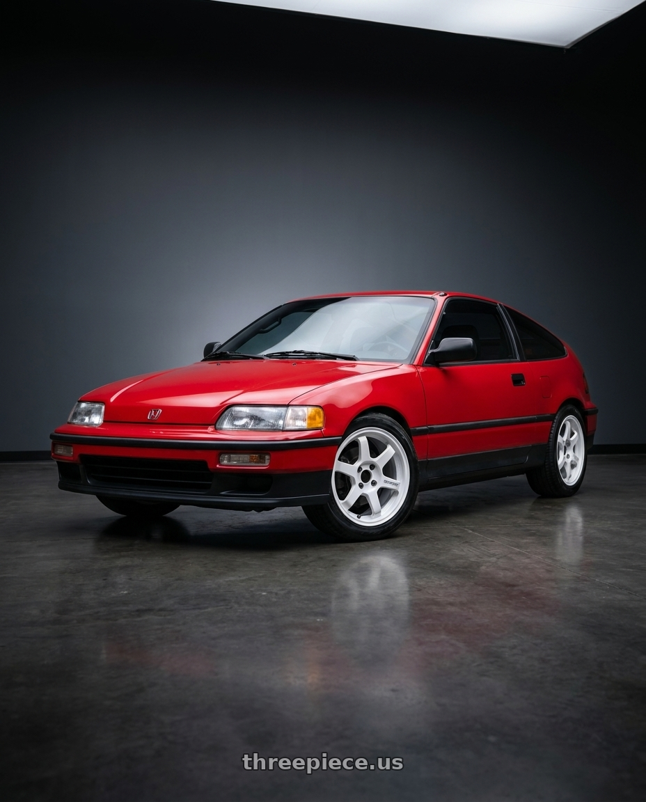 1989 Honda CRX si with Volk Racing TE37 SONIC 4x100 15x6.5+36 Dash White wheels