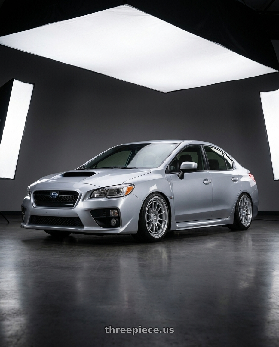 2015 Subaru wrx with Enkei NT03+M 5x114.3 18x8.5+38 Silver wheels