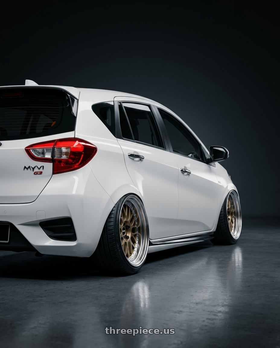 2018 Perodua Myvi with Work Meister S1 3p 5x100 18x10 16 A Disk Black 18x10 Et 16 wheels