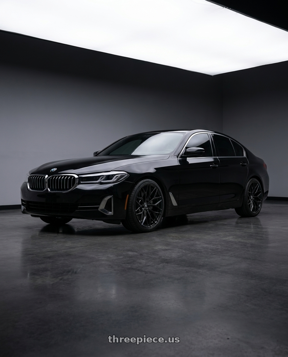 2021 bmw 530 with Asanti Black ABL-39 MOGUL 5X115 20X11 +22 SATIN BLACK wheels