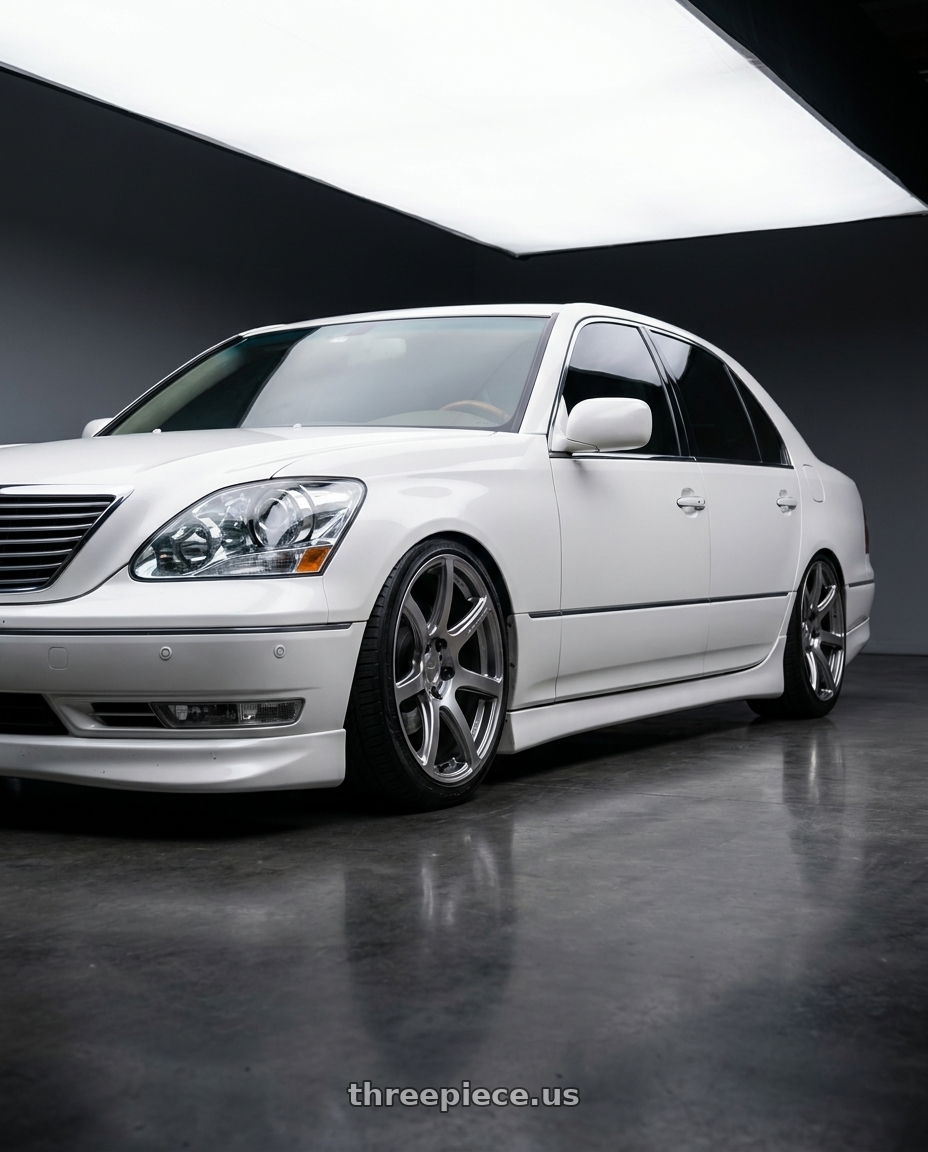 2005 lexus ls430 with Work Emotion T7r 5x114.3 19x9.5 +25 Gt Silver wheels