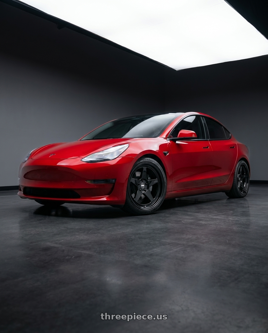 2022 tesla model 3 performance with ESR Wheels CR SERIES CR5 5x100 18x8.5 +30 Gloss Black wheels