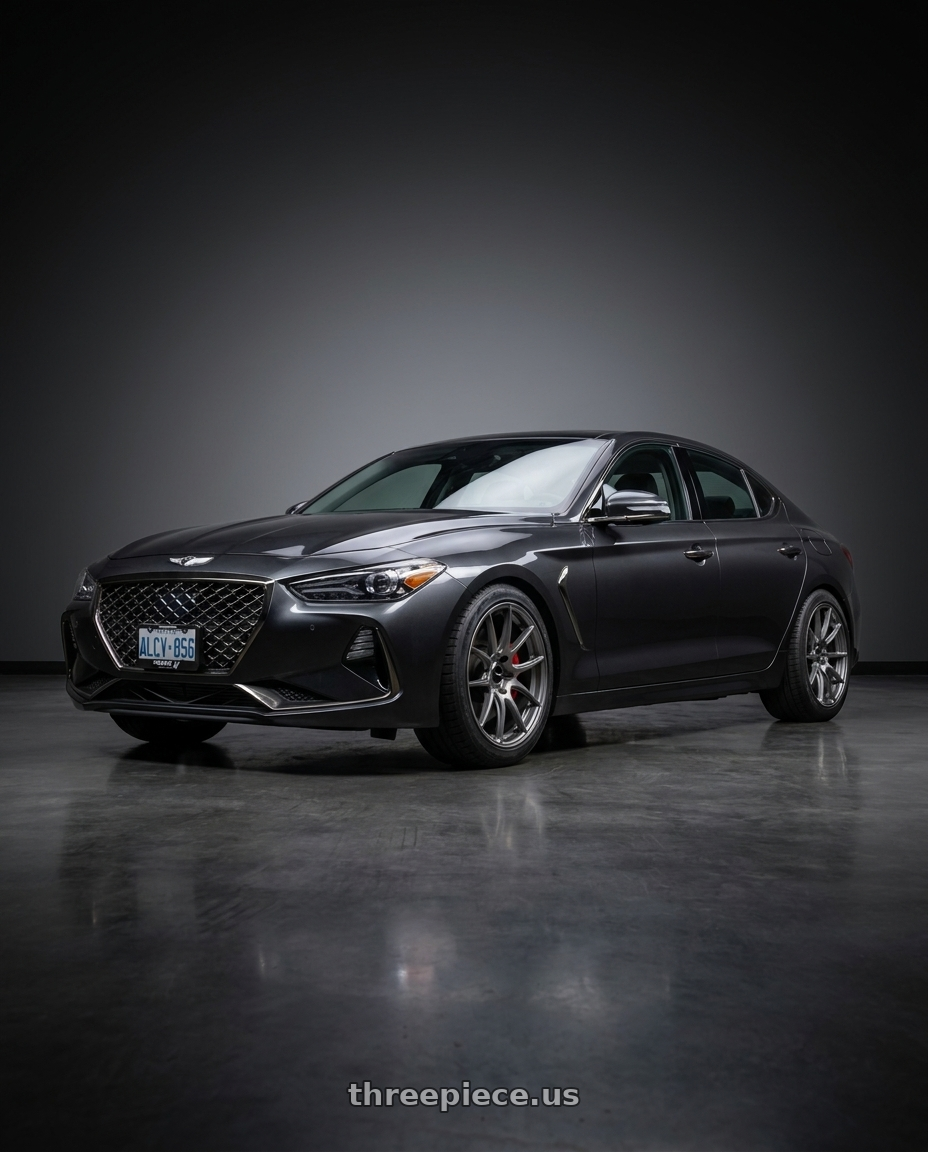 2019 Genesis G70 with Enkei Triumph 5x114.3 18x9.5+38 Storm Gray wheels