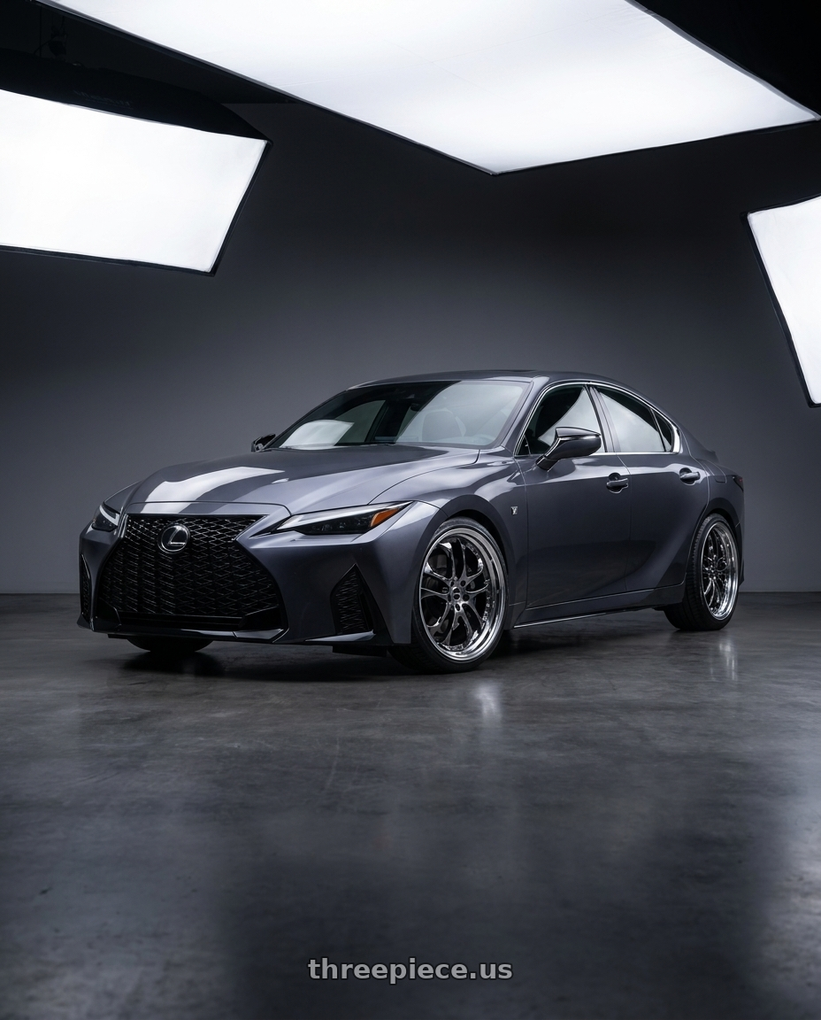 2022 Lexus IS350 F Sport with Ssr Agle Minerva Step Rim 5x114.3 20x8.5+43 Normal Disk Super Black Coat wheels